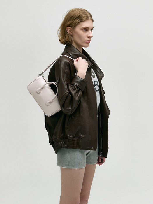 ZIPPER SMALL_pale pink glossy plain