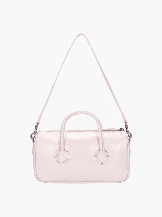 ZIPPER SMALL_pale pink glossy plain