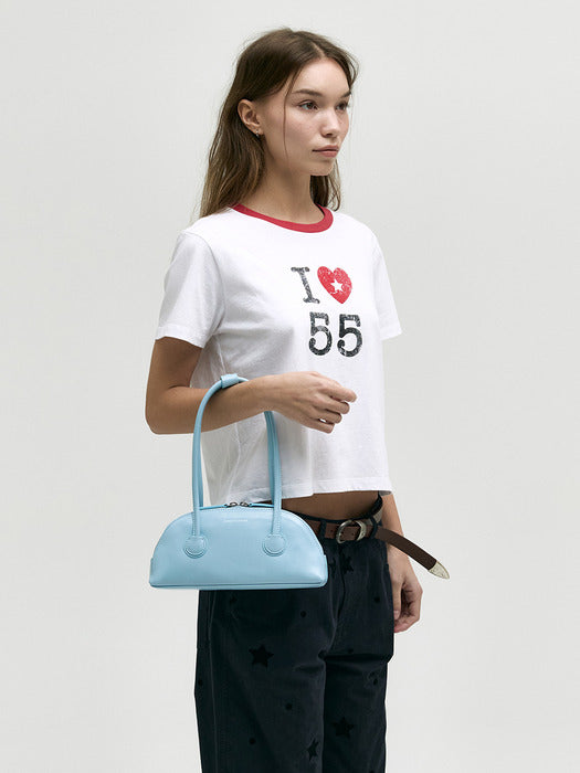 BESSETTE SHOULDER_dream blue glossy plain