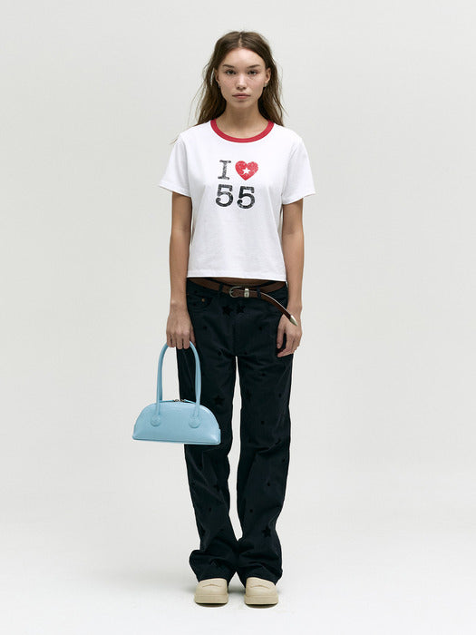 BESSETTE SHOULDER_dream blue glossy plain