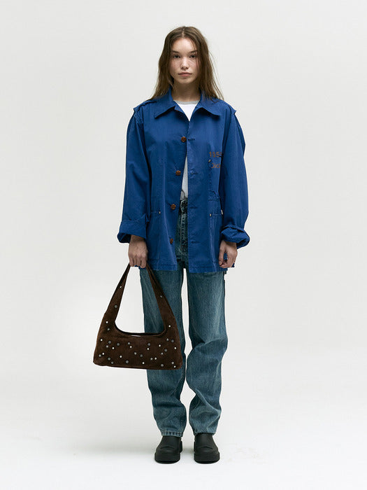 HALTER HOBO_choco brown studded suede