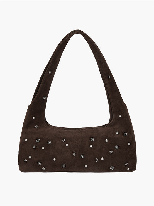HALTER HOBO_choco brown studded suede