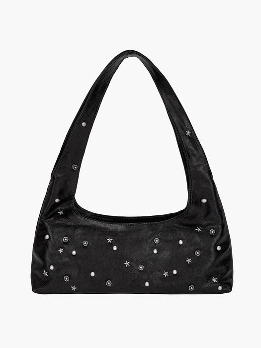 Margesherwood Halter Hobo black studded washed nappa