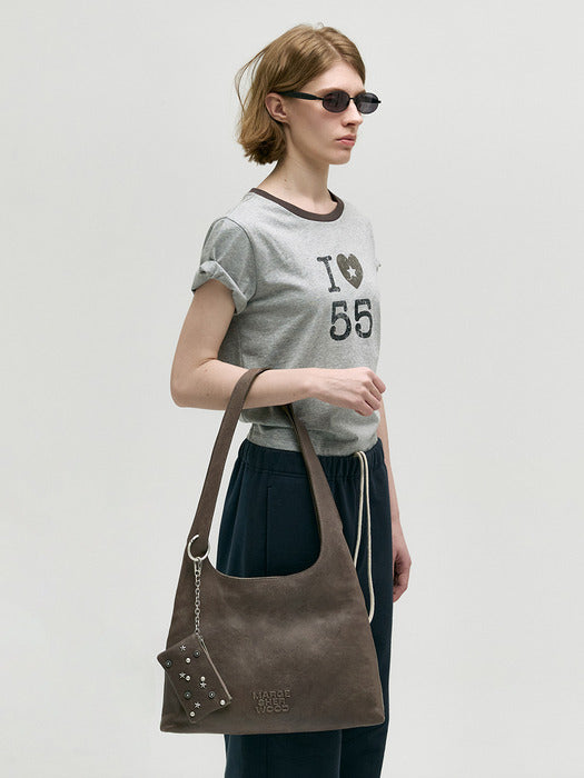 [Margesherwood] Halter Hobo LARGE_taupe washed nappa