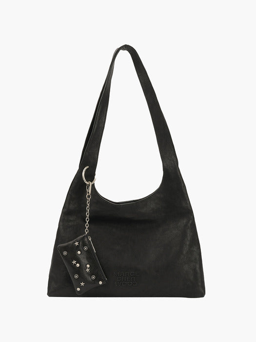 HALTER HOBO LARGE_black washed nappa