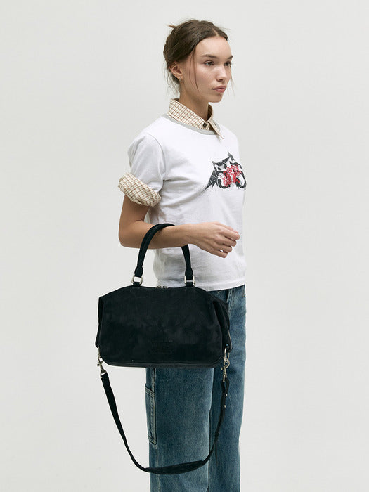 Margesherwood Dumpling Tote black suede