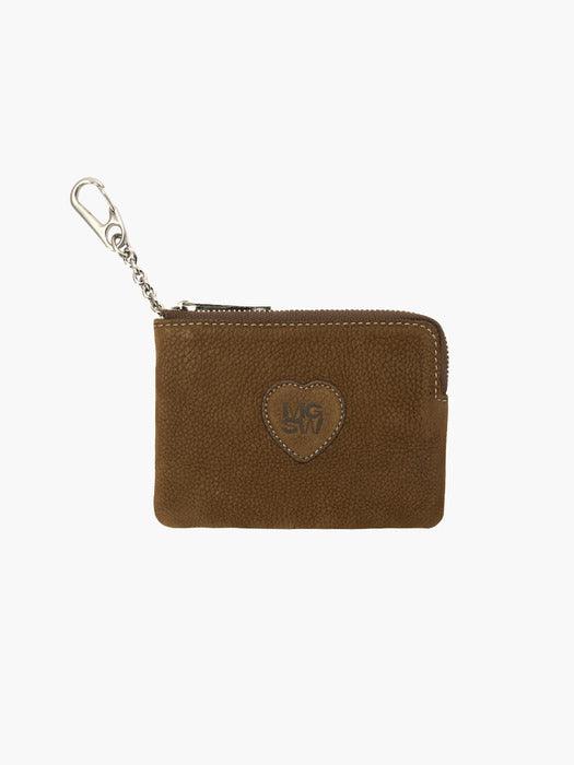 HEART ZIPPER WALLET_nubuck_4colors