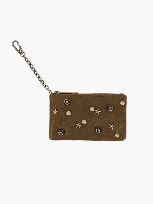 FULL STUD ZIPPER WALLET_4colors