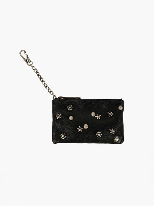 FULL STUD ZIPPER WALLET_6colors