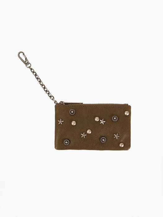 FULL STUD ZIPPER WALLET_6colors