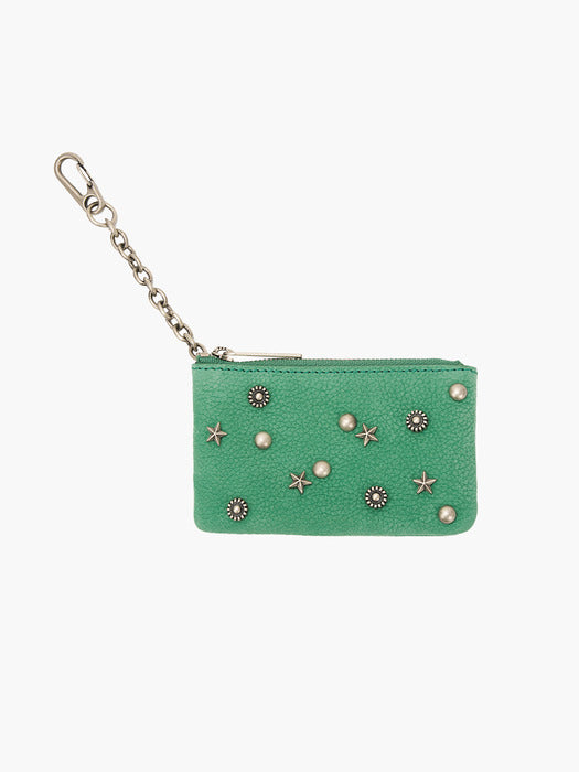 Handbag & Wallet Accessories in red studded suede - Premium quality product image