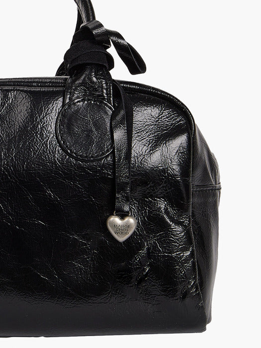HEART CHARM_black soft crinkle