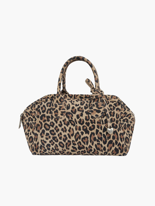 HEART CHARM_cream leopard suede