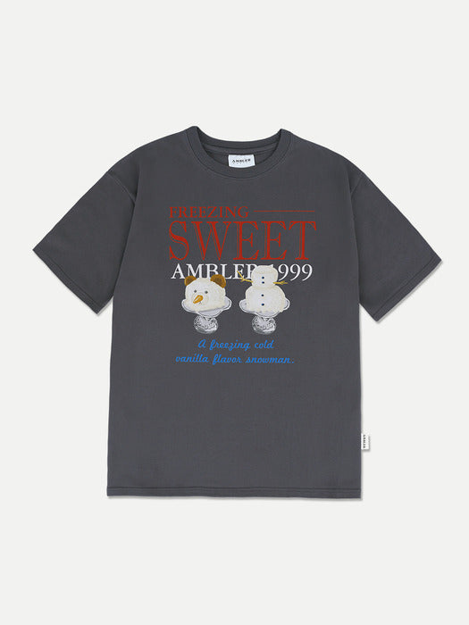 [ambler] Vanilla Snowmans Summer T-Shirts AS1203 (Dark-Gray)