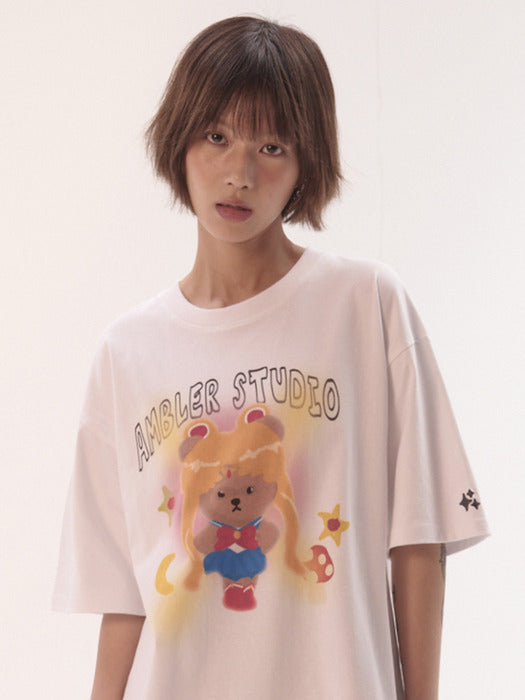 [ambler] Sailor Bear T-Shirts AS1208 (White)