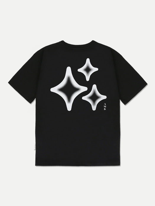 [ambler] Three stars T-Shirts AS1211 (Black)