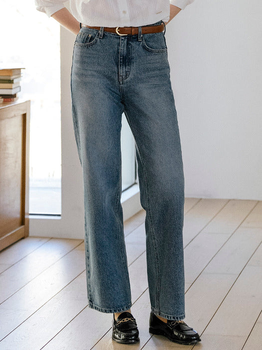 [TILLIDIE] Urban basic wide blue denim_Blue