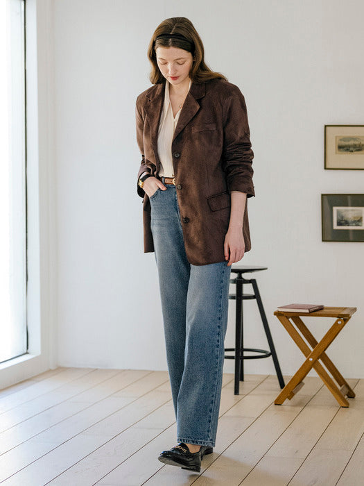 [TILLIDIE] Urban basic wide blue denim_Blue