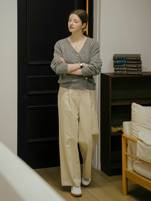 [TILLIDIE] Relax cotton twill pants_Light Beige