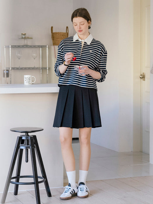 [TILLIDIE] Rugby stripe t-shirt_Navy