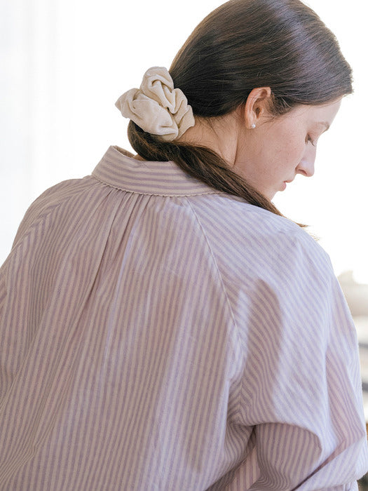 [TILLIDIE] Natural washing regular fit stripe blouse_Lilac