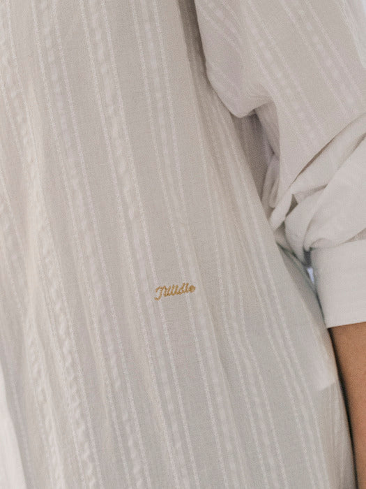 [TILLIDIE] Heritage bio-washing cotton shirt_White