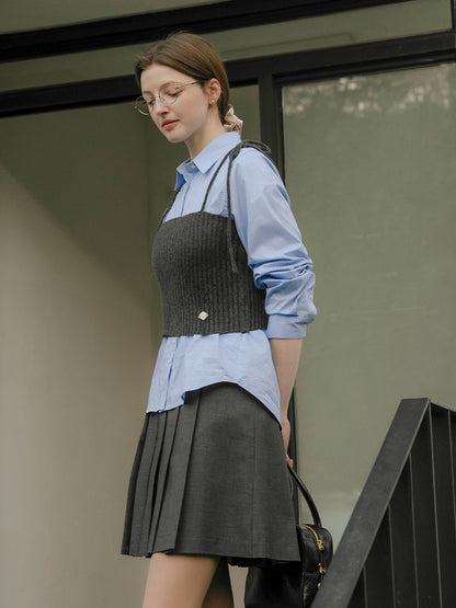 Super fine ramswool bustier_Charcoal