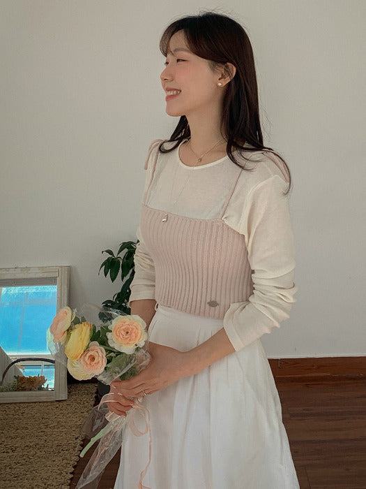 [TILLIDIE] Super fine ramswool bustier_Pink