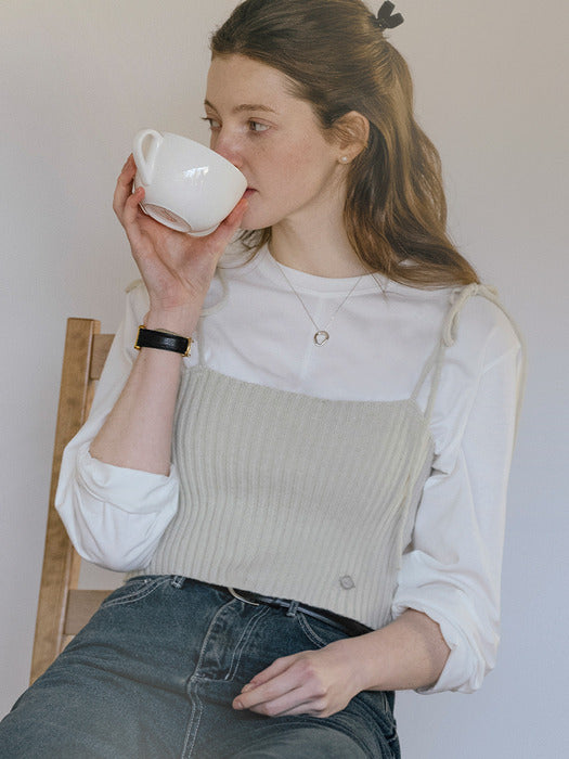 [TILLIDIE] Super fine ramswool bustier_Mint