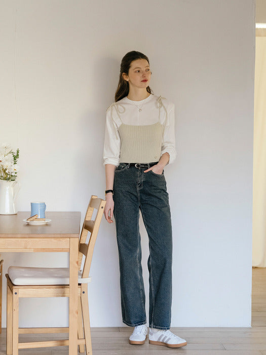 [TILLIDIE] Super fine ramswool bustier_Mint