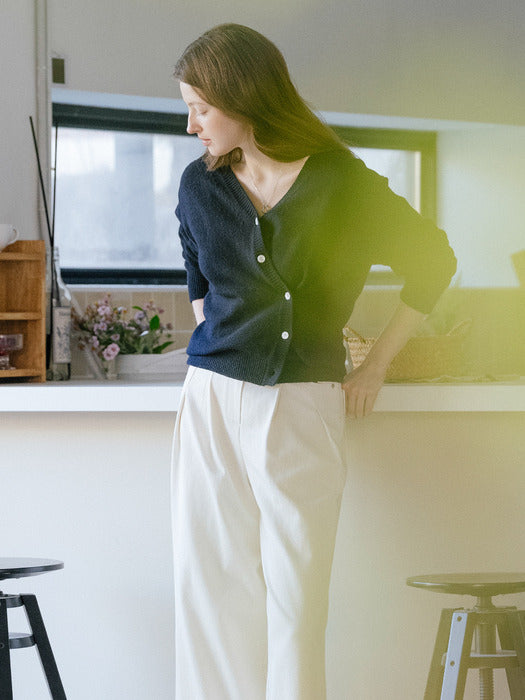 [TILLIDIE] 2way merino wool blended cardigan_Dark Navy