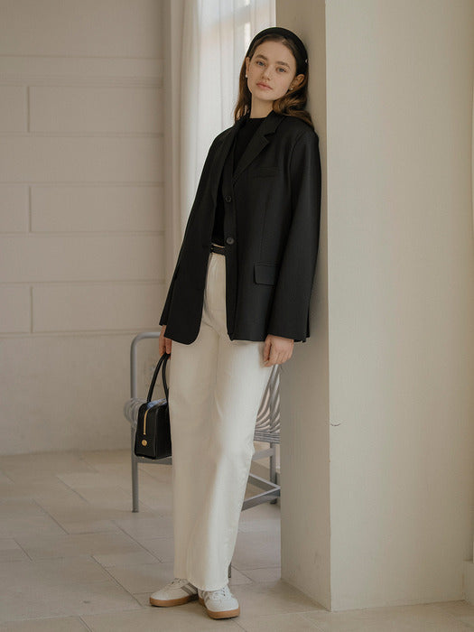 [TILLIDIE] Tie strap detail layered jacket_Black