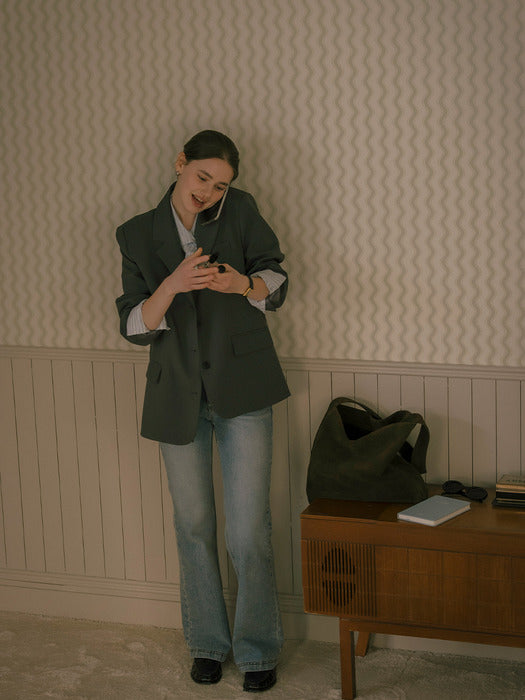 [TILLIDIE] Tie strap detail layered jacket_Gray