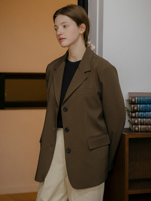 Tillidie Essential 3-button blazer Brown