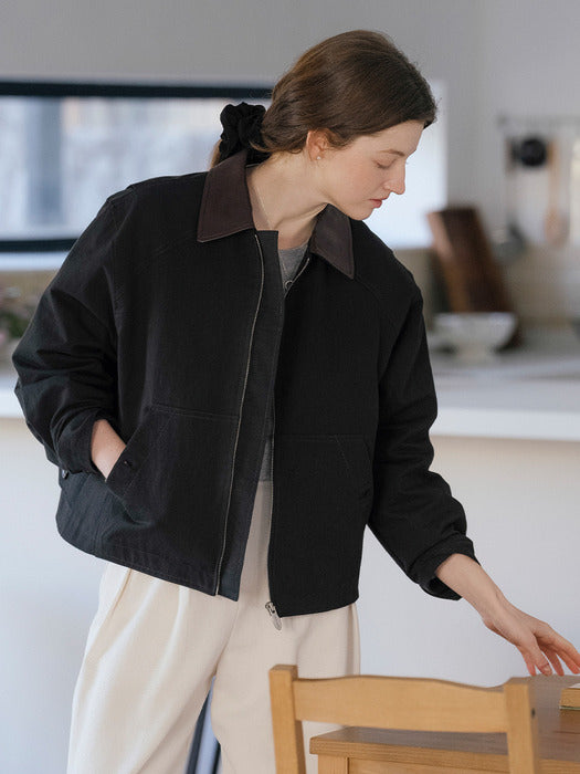 [TILLIDIE] Heritage leather contrast jumper_Charcoal