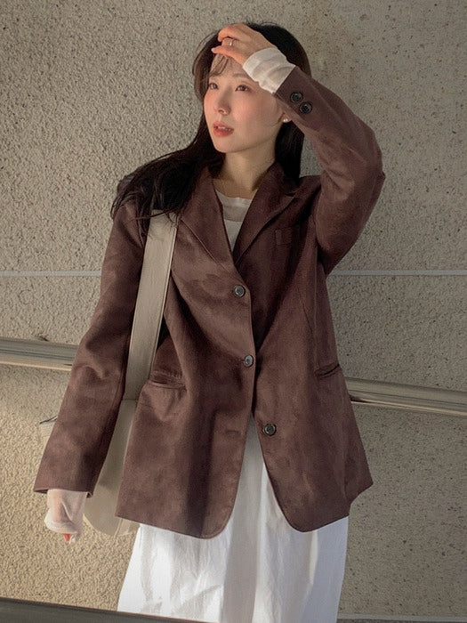 Tillidie All brush suede jacket Dark Brown