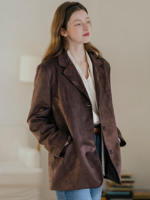 Tillidie All brush suede jacket Dark Brown