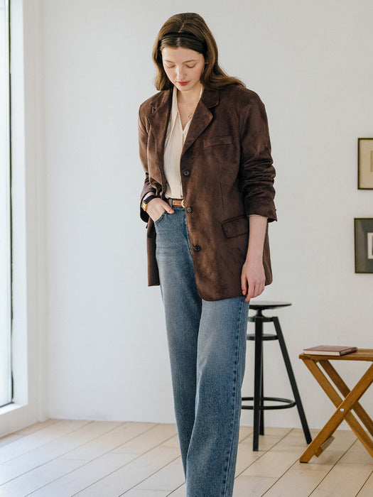 Tillidie All brush suede jacket Dark Brown