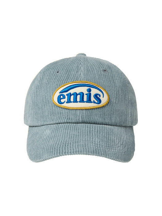 Emis Corduroy Wappen Ball Cap (Renewal)-Ash Blue