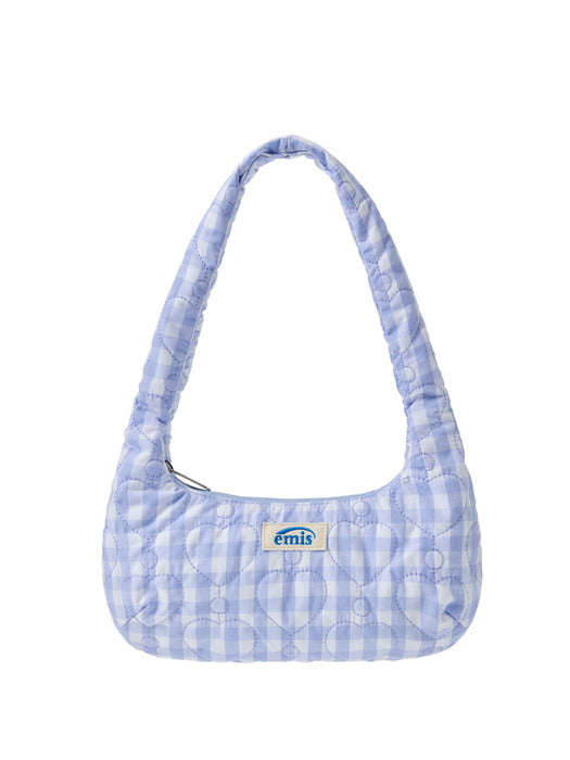[emis] HEART QUILTED SHOULDER BAG-SKY BLUE