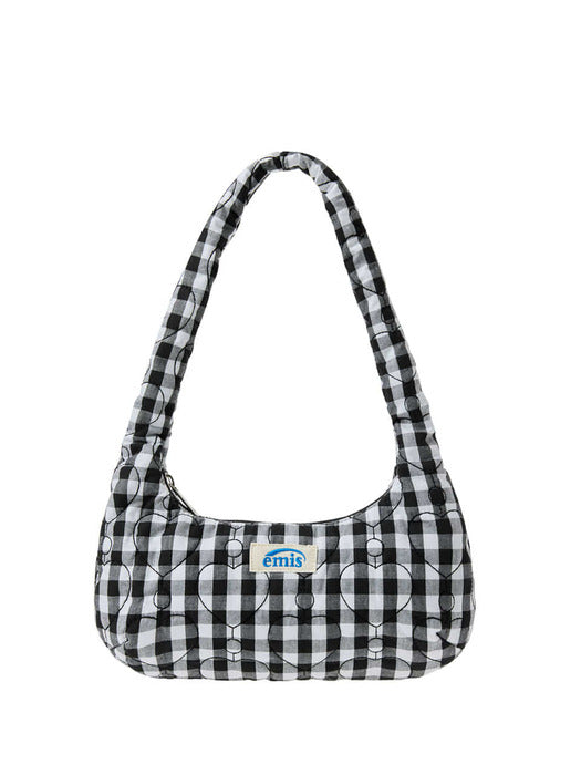 [emis] HEART QUILTED SHOULDER BAG-BLACK