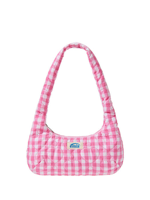 [emis] HEART QUILTED SHOULDER BAG-PINK
