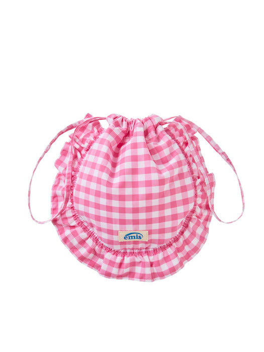 Emis Check String Eco Bag-Pink