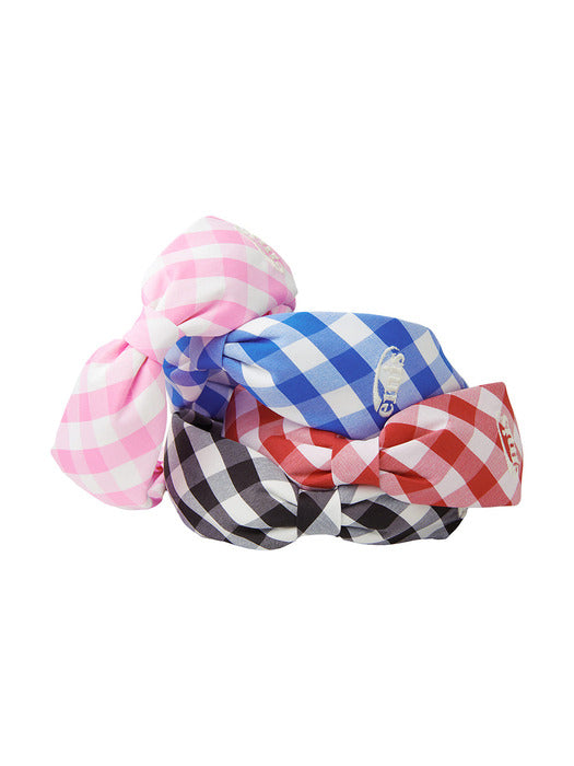 [emis] GINGHAM CHECK RIBBON HAIRBAND