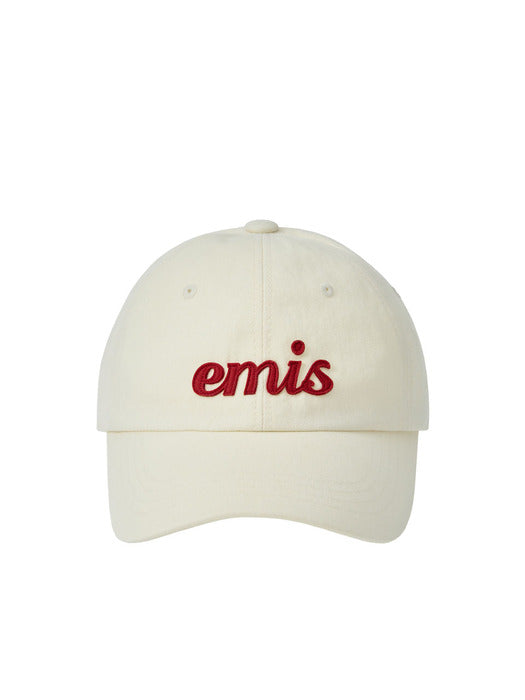 [emis] APPLIQUE BALL CAP-CREAM