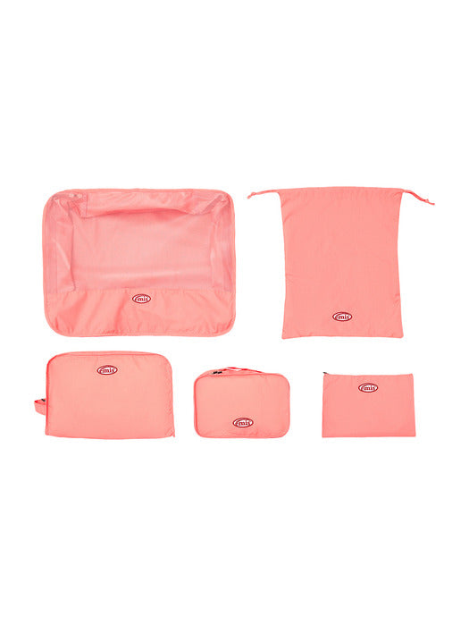 [emis] TRAVEL POUCH SET-SALMON PINK