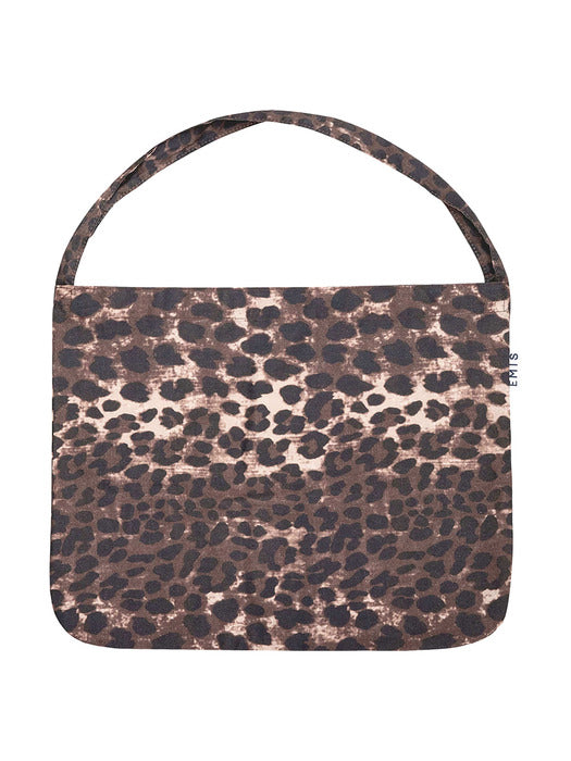 [emis] COTTON LEOPARD ECO BAG-BROWN