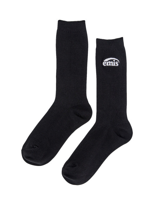 [emis] (WOMENS) NEW LOGO STITCH SOCKS-BLACK