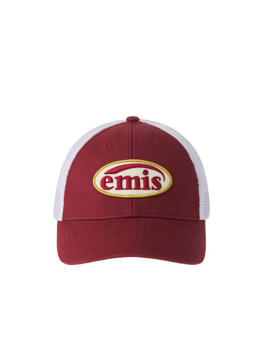 Emis Wappen Mesh Ball Cap-Red