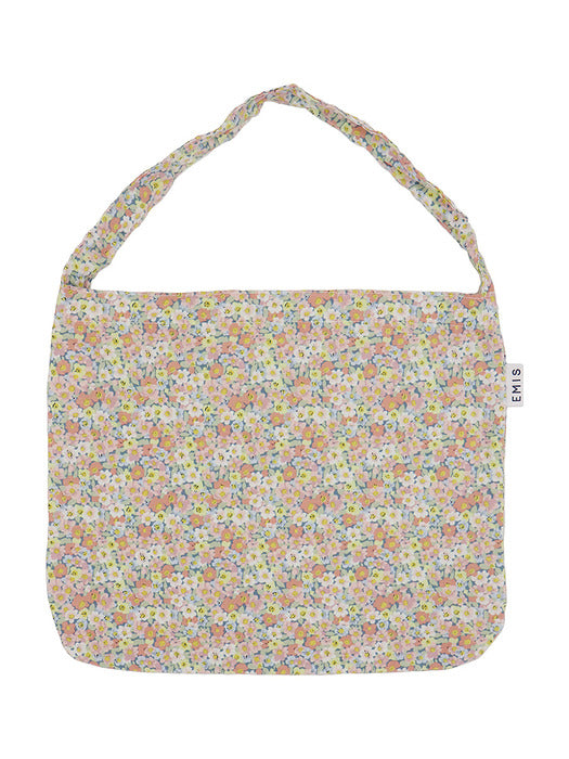 [emis] PASTEL FLOWER CORDUROY ECO BAG-PINK